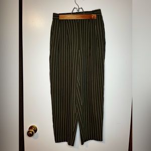 Babaton Modesto Olive Green Pinstripe Trouser - Size 4